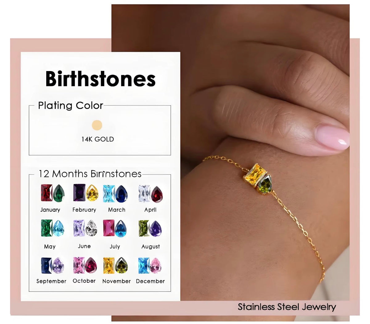 The Iris Birthstone Bracelet – Birth Month Jewelry