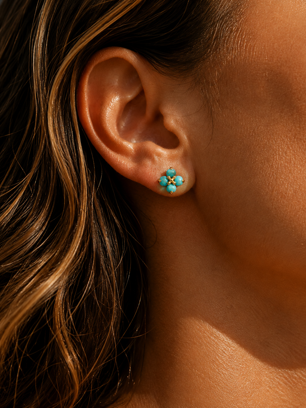 The Canyon Bloom Turquoise Studs