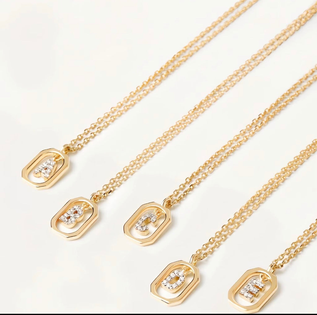 The Sienna Necklace – Personalized Crystal Initial Letter Pendant