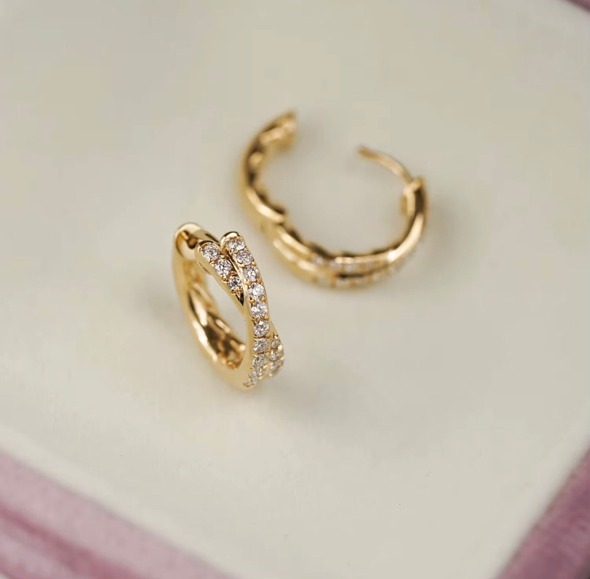 The Jolene Hoops – Crossover Pavé Earrings