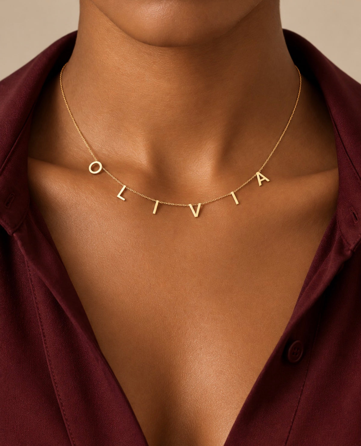 The Olivia Letter Necklace – Personalized Initial & Name Necklace
