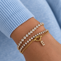 The Léa Personalized Crystal Initial Knot Bracelet