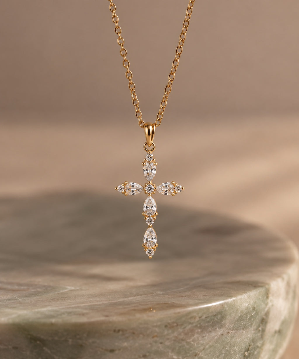 Elara crystal pendant necklace studio
