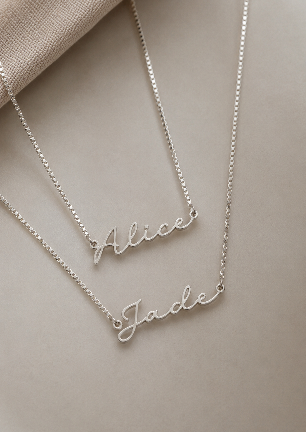 The Stella Name Necklace – Personalized Box Chain Necklace