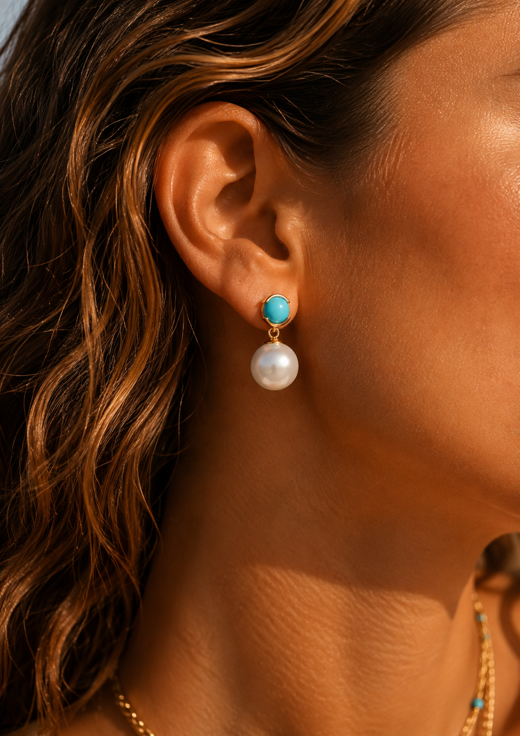 The Mesa Turquoise Pearl Earrings