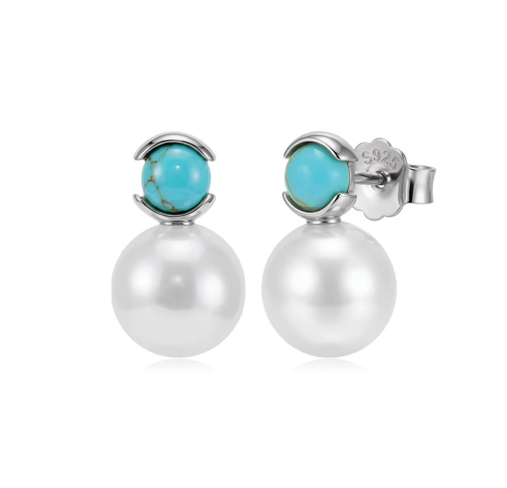 The Mesa Turquoise Pearl Earrings