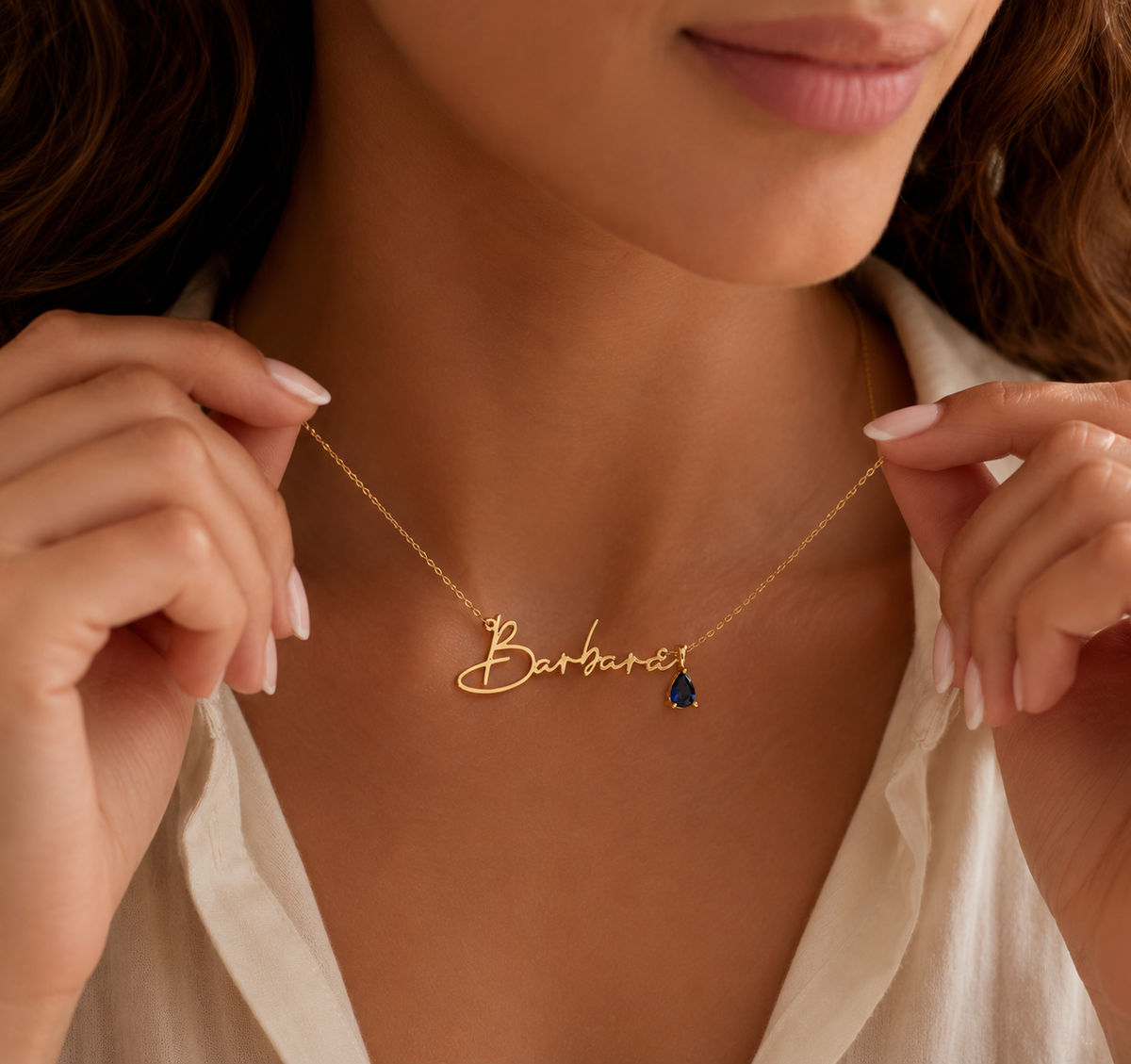 The Amaya Birthstone Name Necklace – Personalized