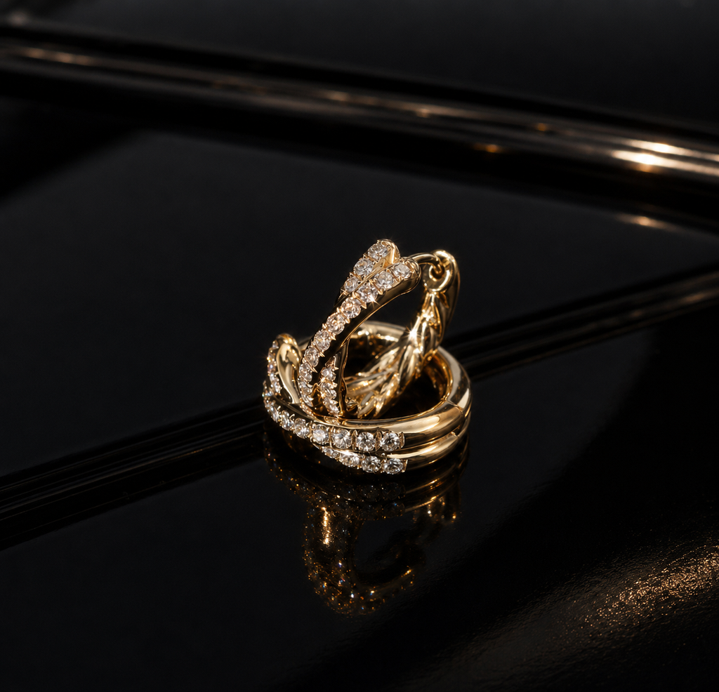 The Jolene Hoops – Crossover Pavé Earrings