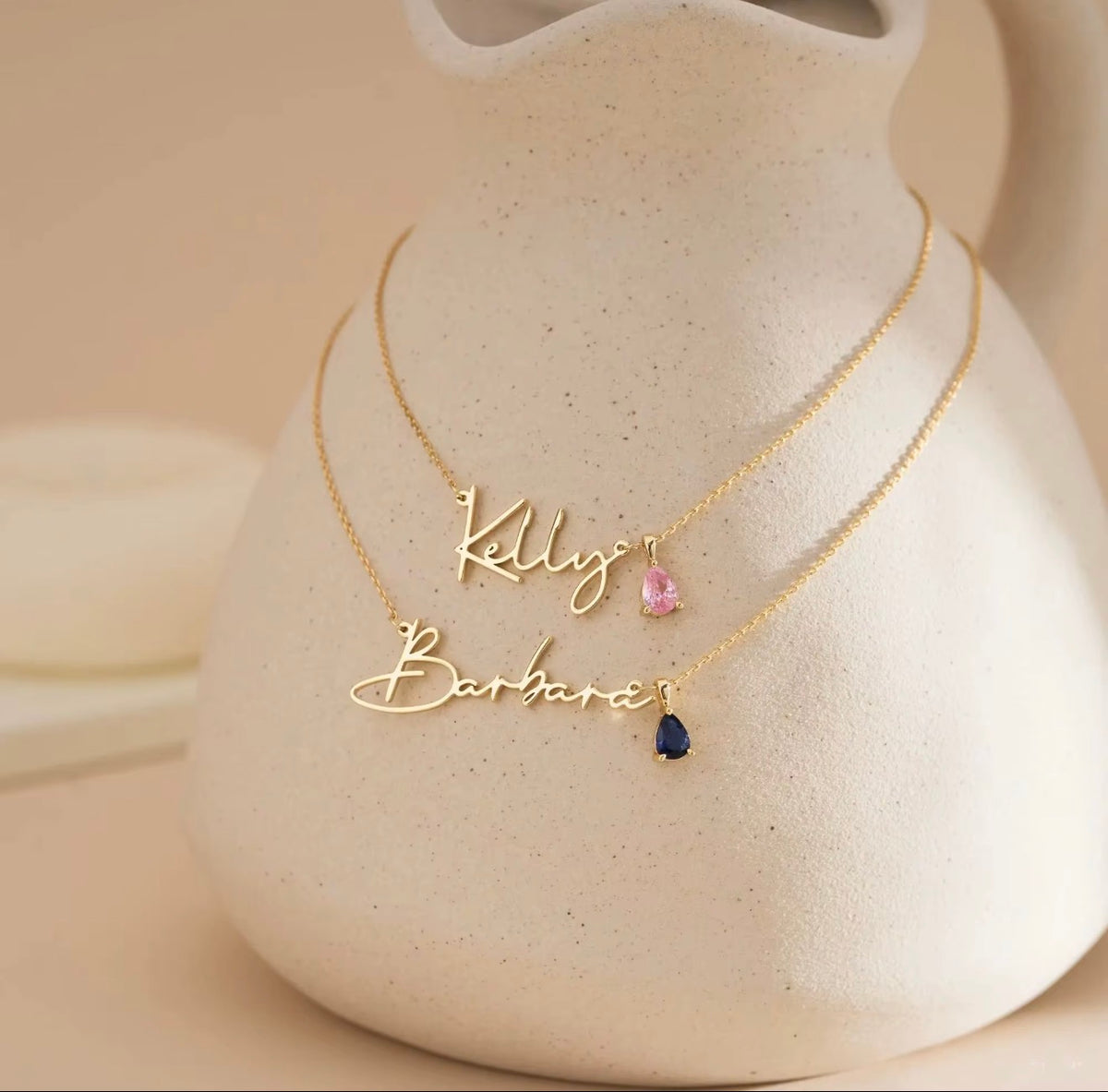 The Amaya Birthstone Name Necklace – Personalized