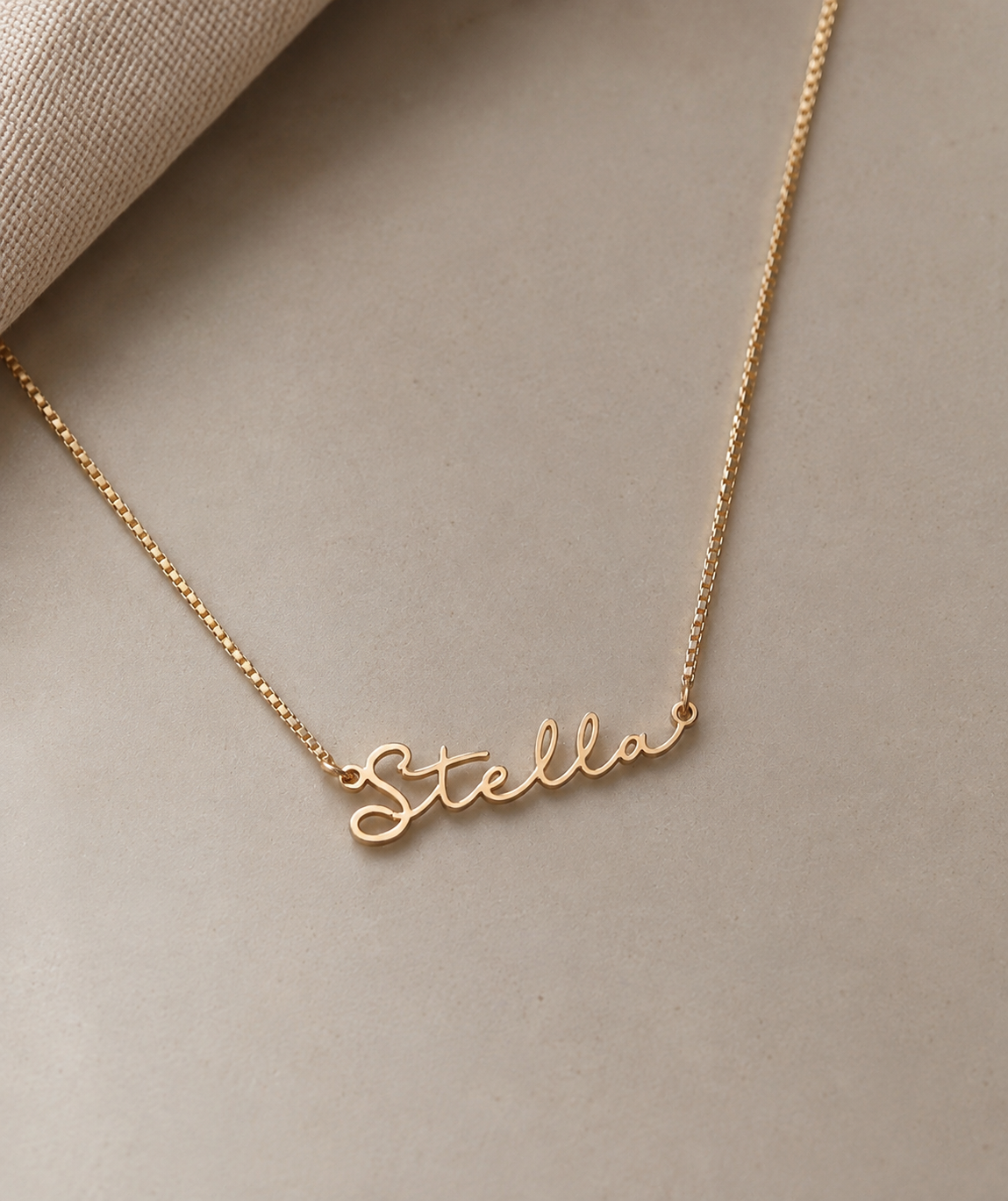 The Stella Name Necklace – Personalized Box Chain Necklace