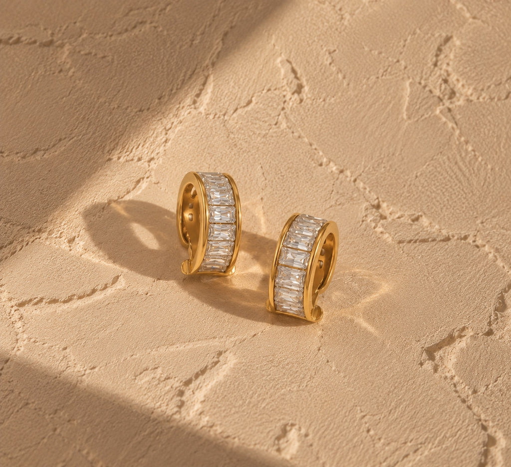 Sloane baguette zirconia cuffs editorial