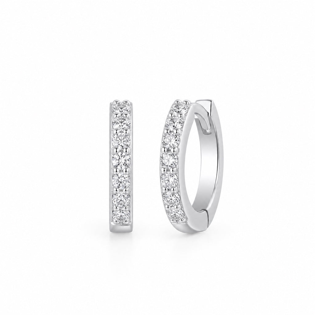 Noelle pavé zirconia huggie earrings studio