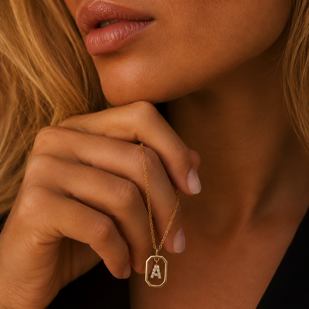 The Sienna Necklace – Personalized Crystal Initial Letter Pendant