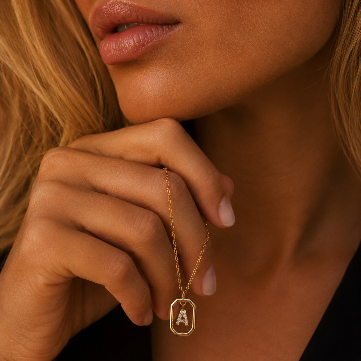 The Sienna Necklace – Personalized Crystal Initial Letter Pendant