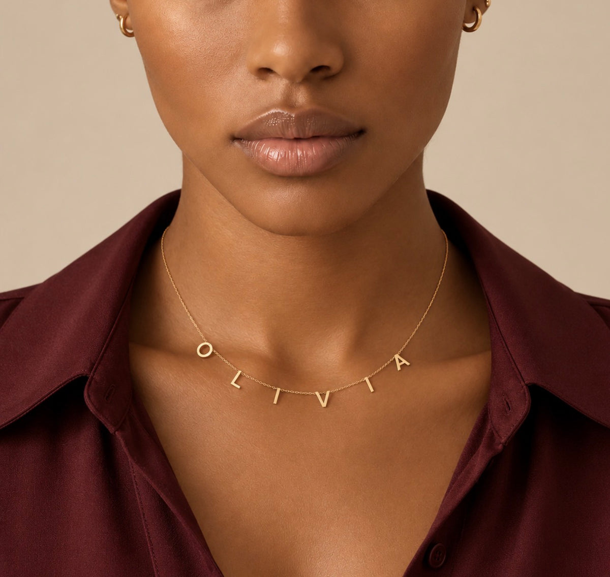 The Olivia Letter Necklace – Personalized Initial & Name Necklace