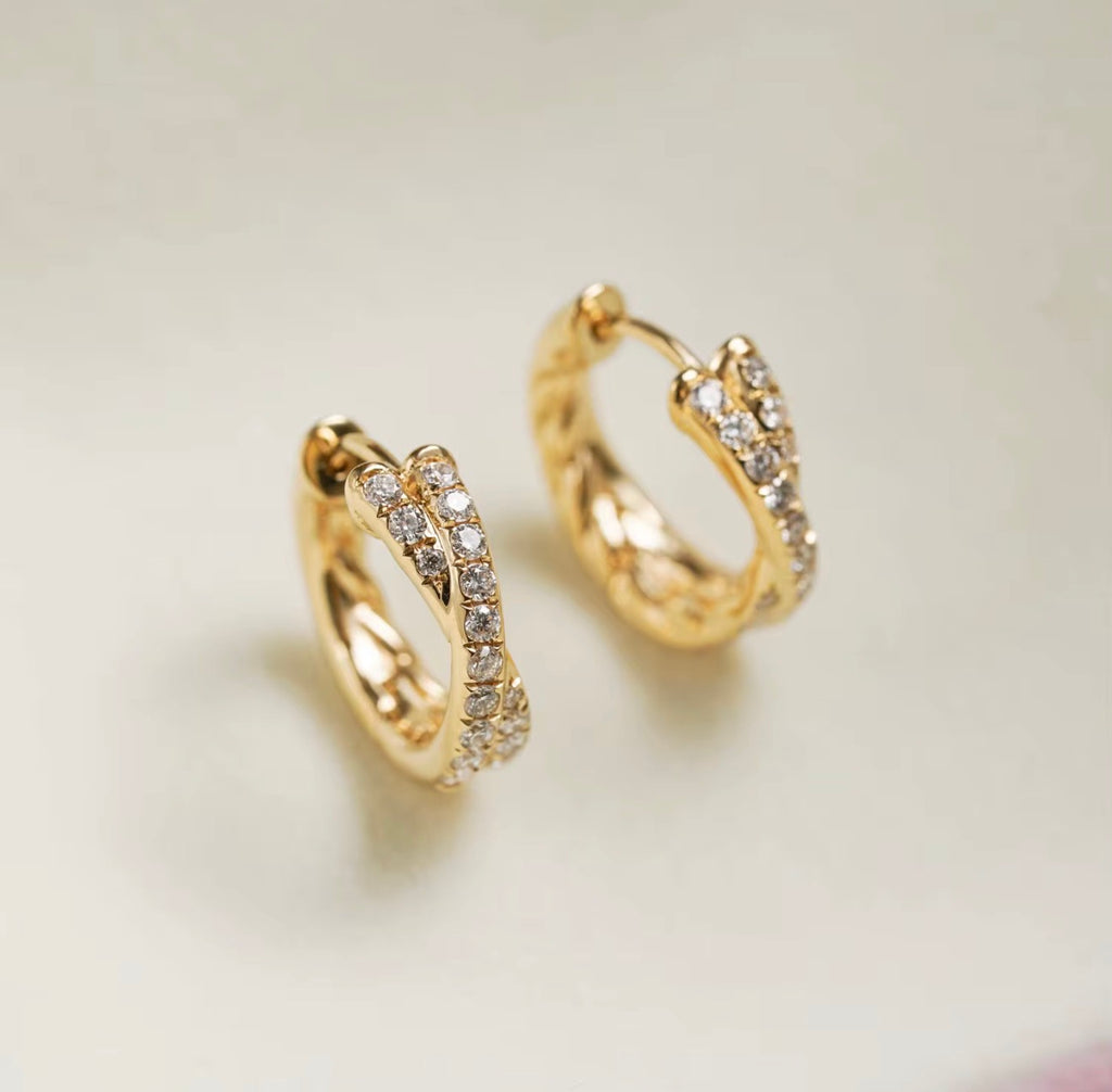 The Jolene Hoops – Crossover Pavé Earrings