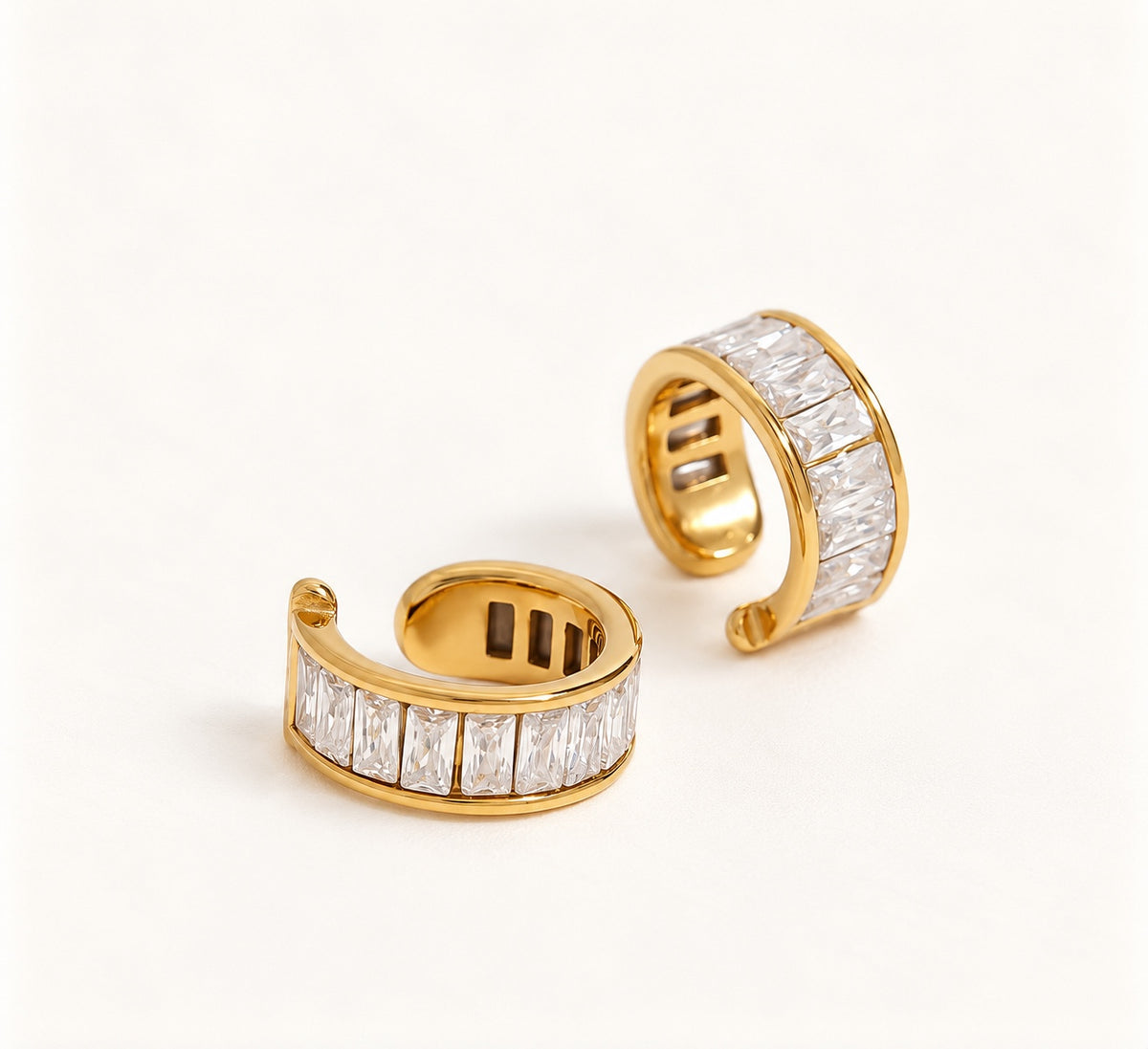 Sloane baguette zirconia cuffs studio