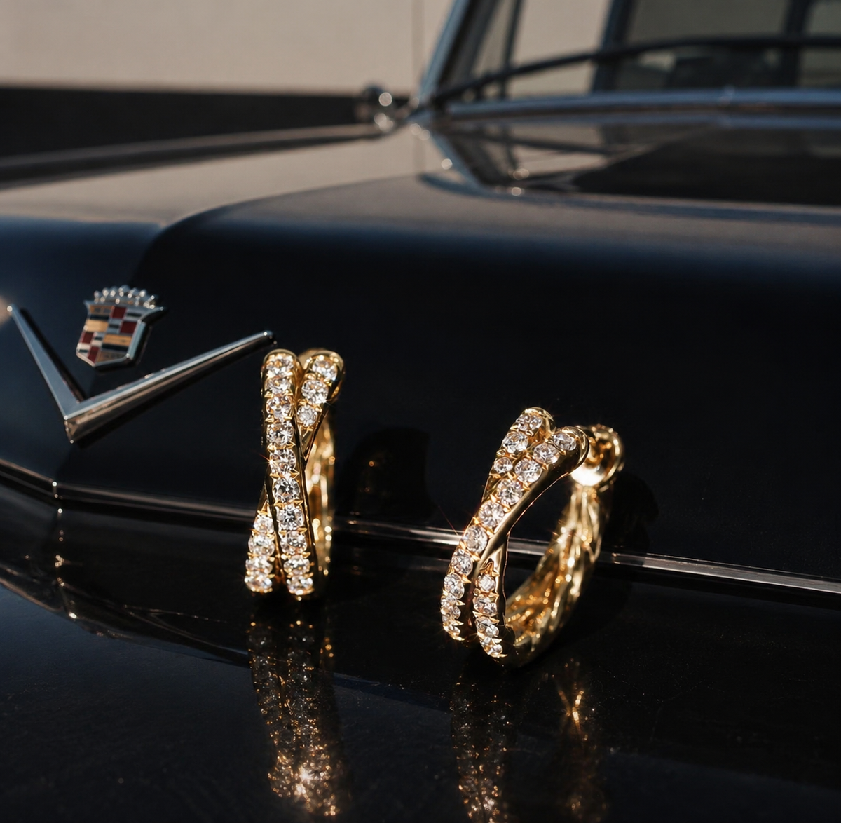 The Jolene Hoops – Crossover Pavé Earrings