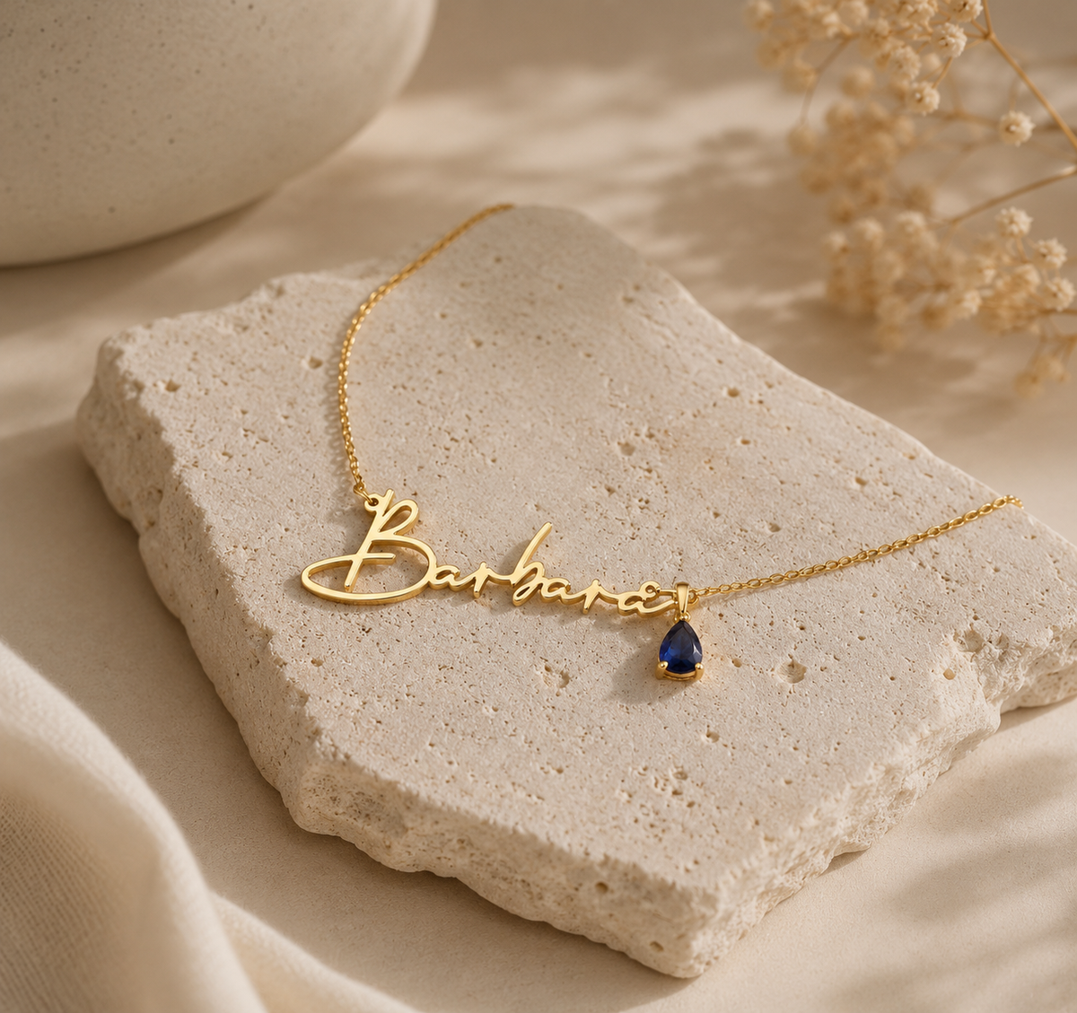 The Amaya Birthstone Name Necklace – Personalized