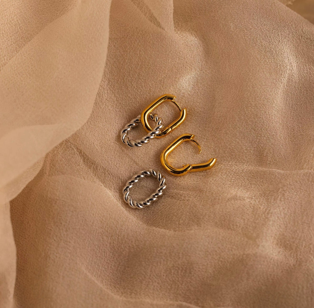 The Corda Link Hoops – Two-Tone 316L Stainless Steel