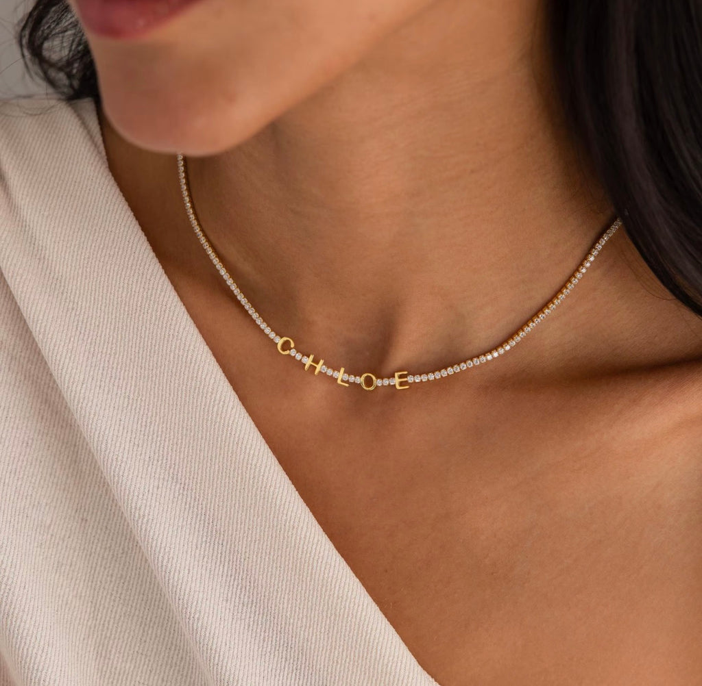 The Seren Tennis Name Necklace – Personalized