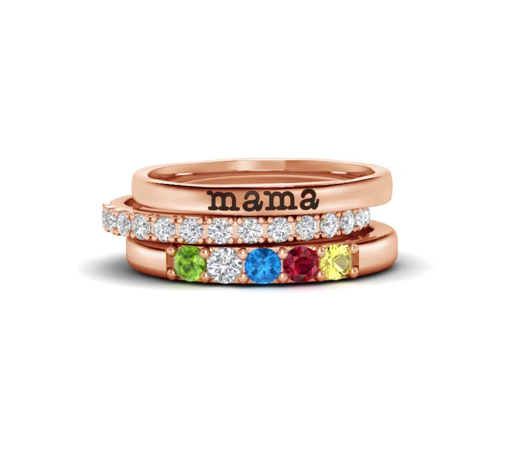 The Briar Birthstone Stack Ring – Personalized
