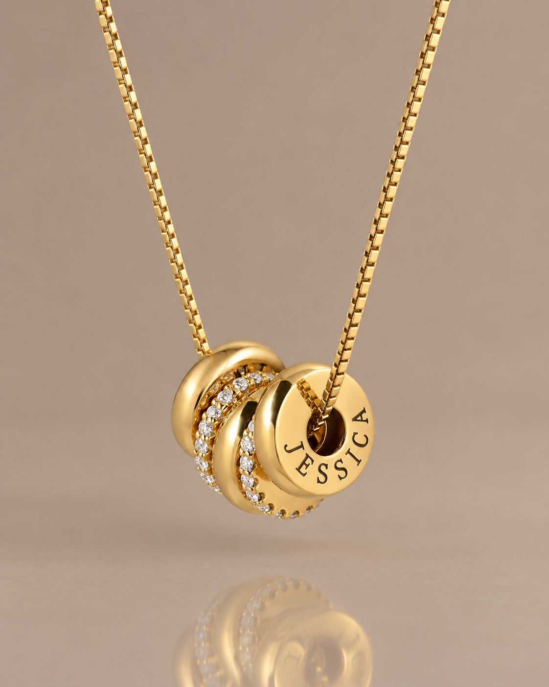 The Lyra Necklace – Personalized Engraved Name Bead Necklace