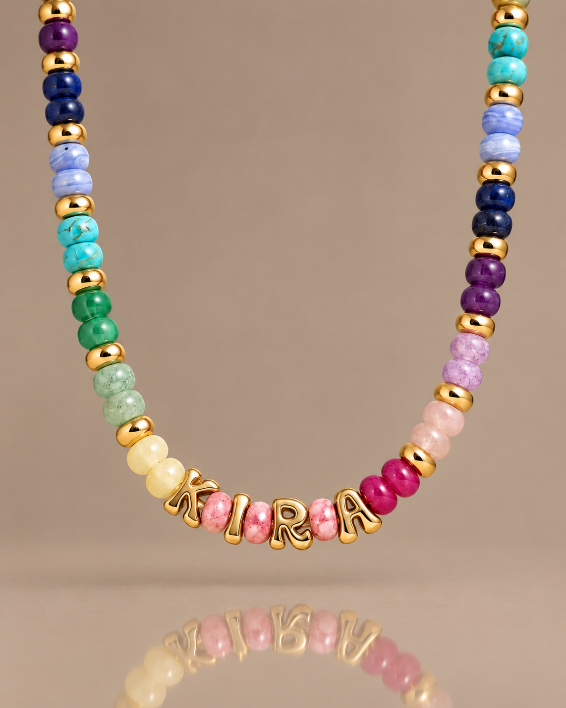 Le Marlowe — Collier de perles personnalisable fait à la main avec prénom