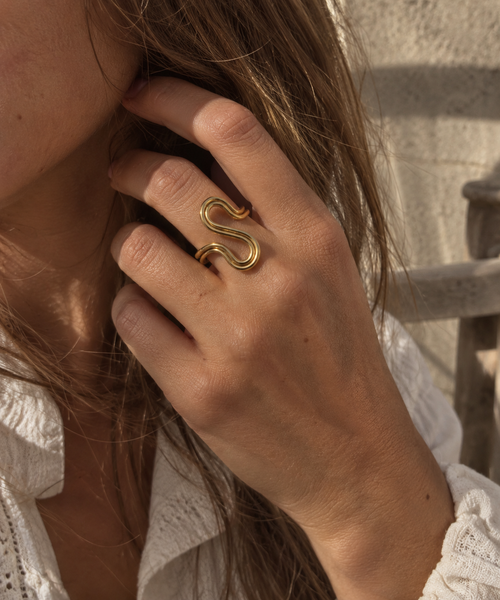 Fluid Loop Ring – 18K Gold Plated Stainless Steel