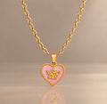 The Angel Heart Necklace – Baby Pink & Gold, studio product photo