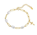 The Abilene Pearl Cross Bracelet