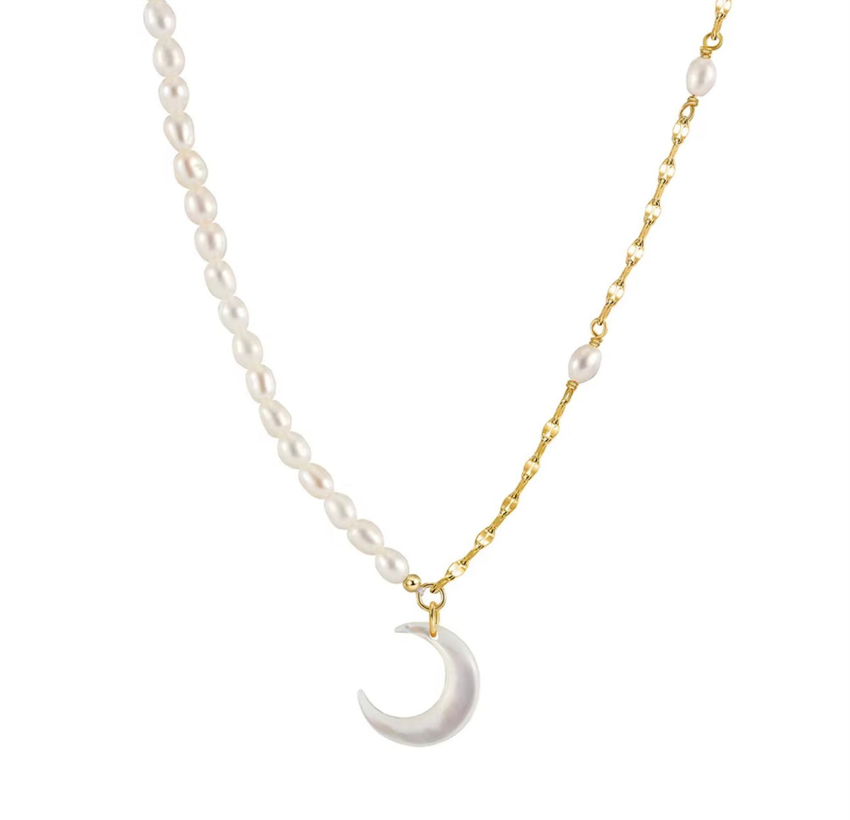 The Marfa Pearl Moon Necklace