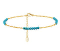 The Sedona Turquoise Anklet in 925 sterling silver with turquoise beads