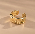 Mara Ear Cuff in gold front studio view
