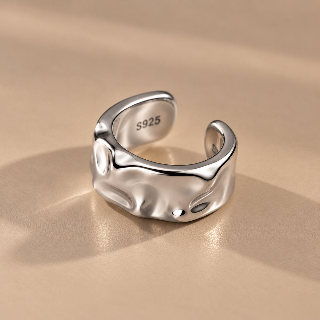 Mara Ear Cuff in silver studio view