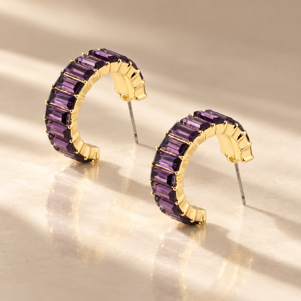 Gemnel hoops - amethyst