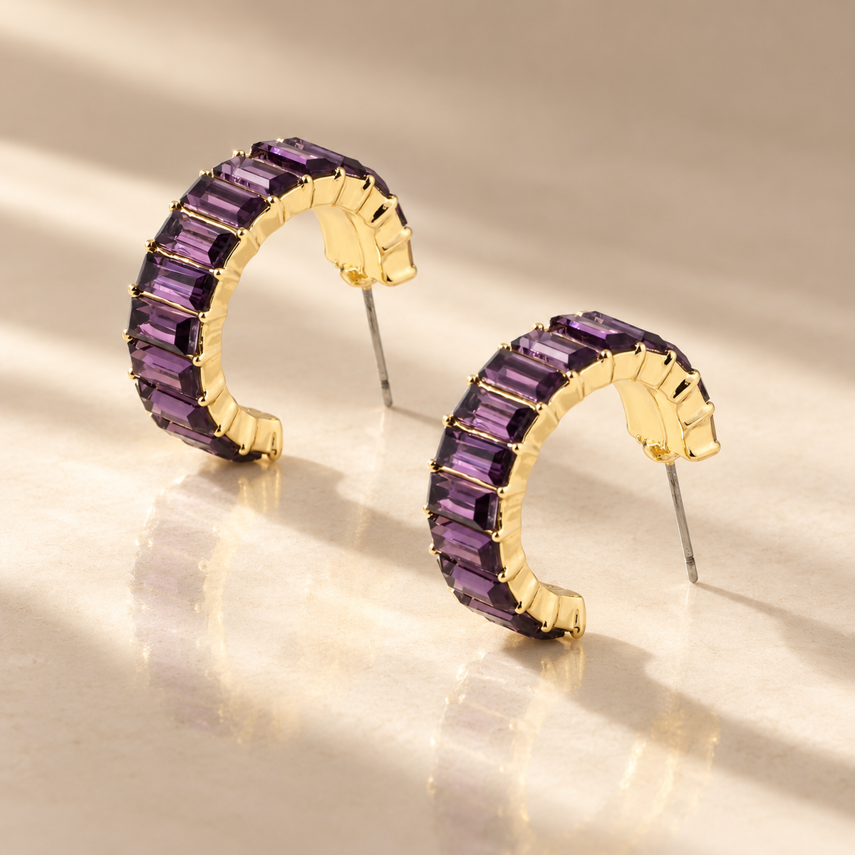 Gemnel hoops - amethyst