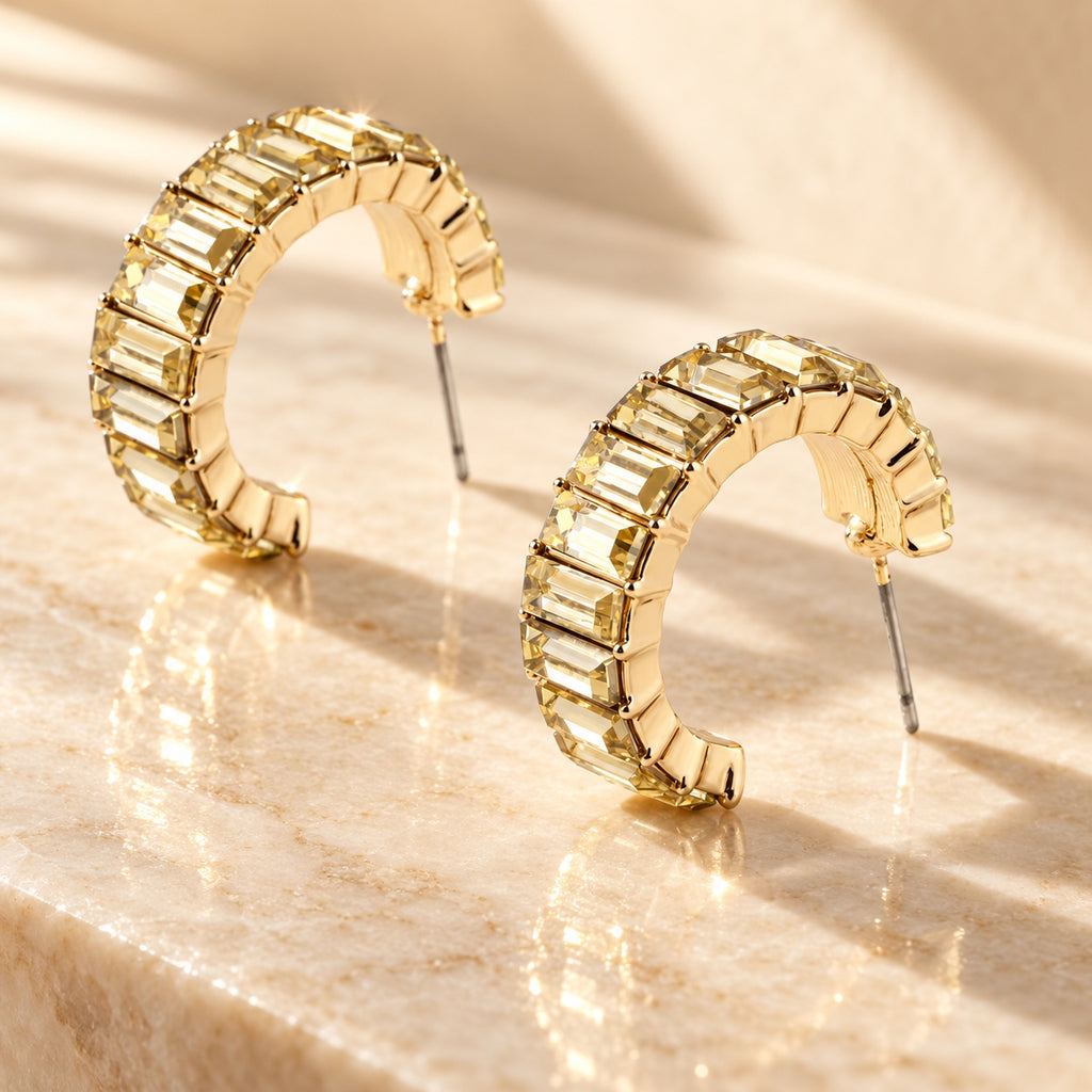 Gemnel hoops - champagne crystal