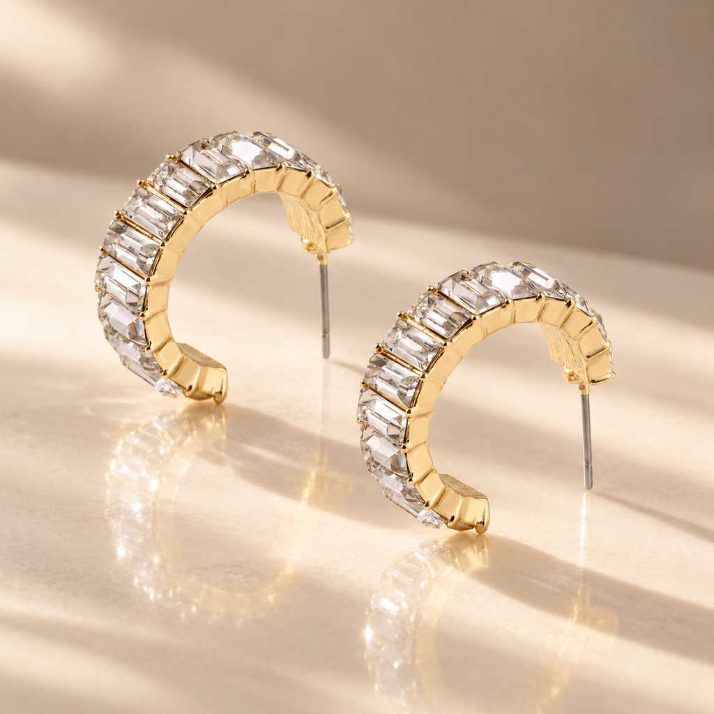 Gemnel hoops - clear crystal