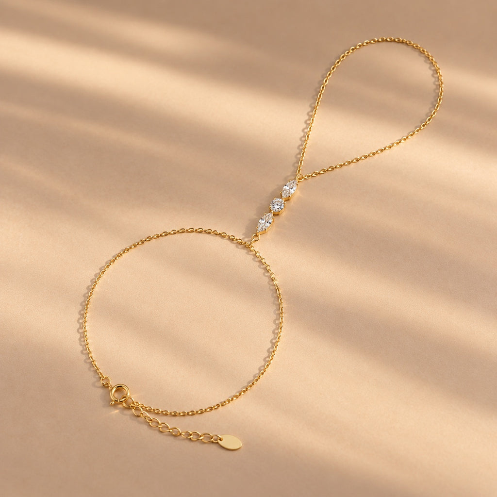 The Elara Hand Chain in gold