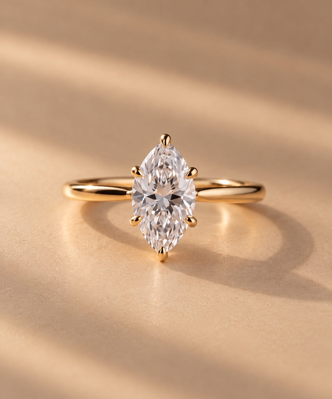 Mara Marquise Ring gold – rear setting detail