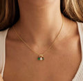 The Rosie birthstone necklace with three teardrop stones in gold