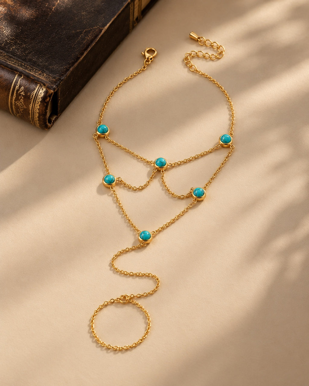 Sienna turquoise hand chain product detail