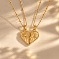 The Solstice Heart Duo necklace set - gold sun and moon heart pendants