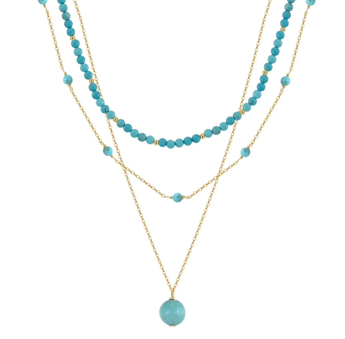 The Sonora Turquoise Cascade Necklace in sterling silver 925 with turquoise