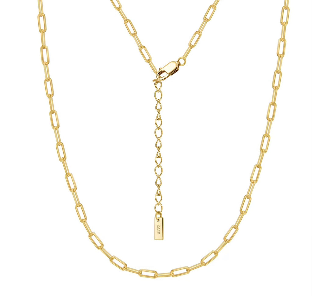 The Austin Paperclip Chain Necklace in 14K gold-plated sterling silver