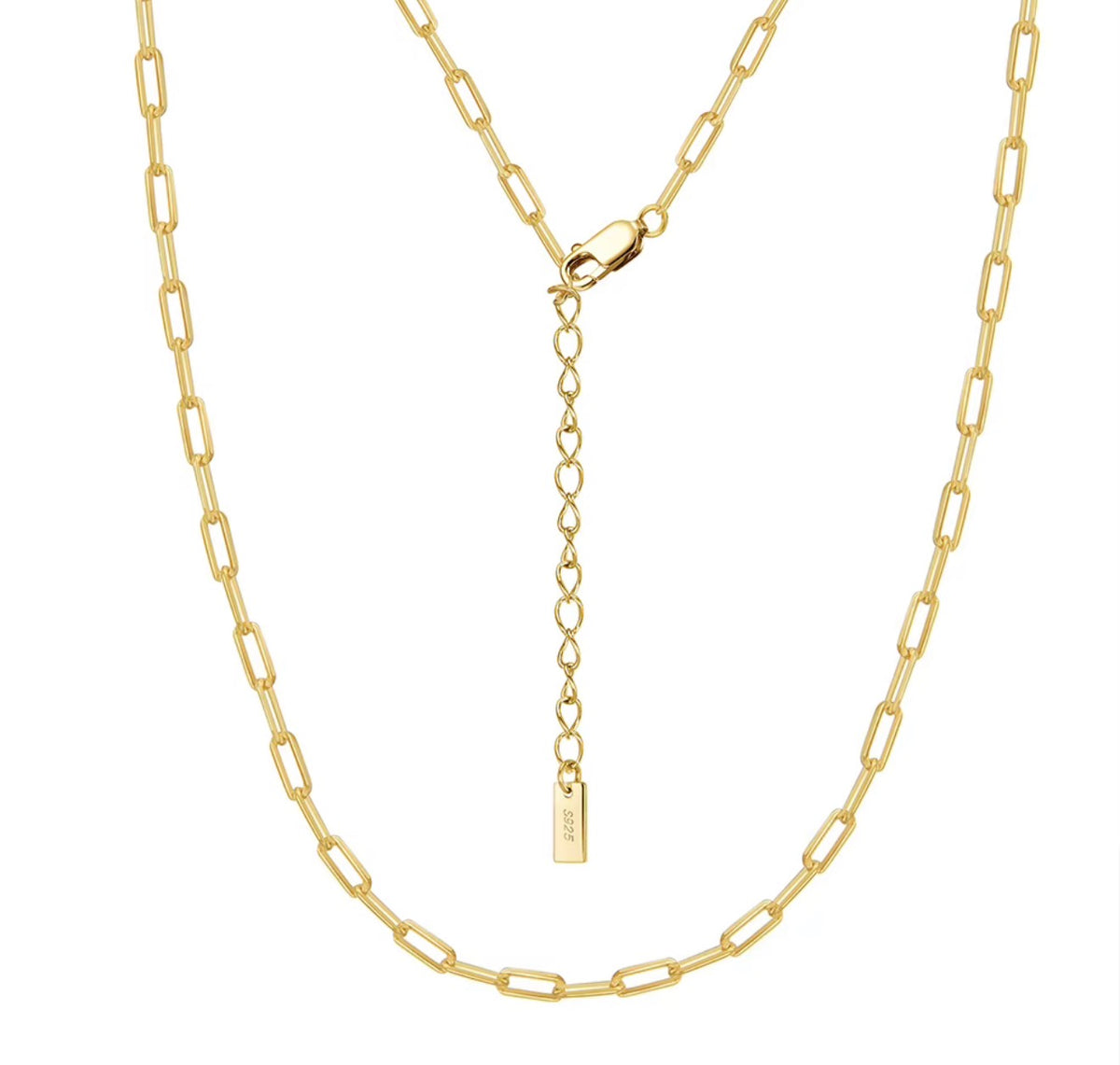 The Austin Paperclip Chain Necklace in 14K gold-plated sterling silver