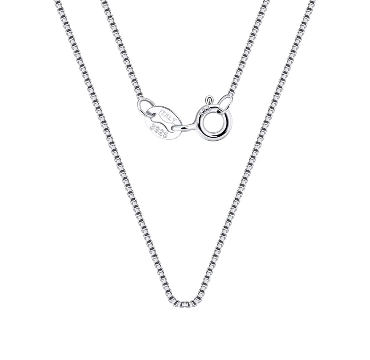 The Ellis Fine Box Chain Necklace in sterling silver