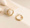 Gold twisted 18K PVD stainless steel hoop earrings